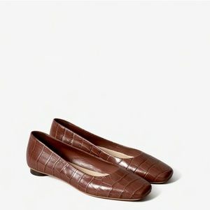 NWB Everlane The 90’s Flat (6.5 Crocodile Brown)